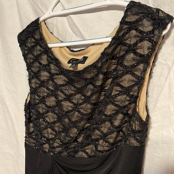 Connected Apparel Dress 8 Black Sparkle Drape Nwot Stretch Formal Mother Bride - Picture 9 of 10